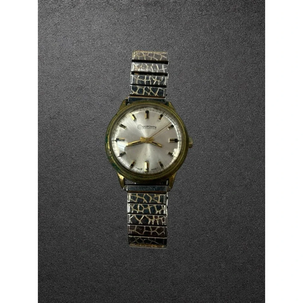 Vintage DuFonte by Lucien Piccard Swiss Watch Gold Tone Two-Tone Band For Parts